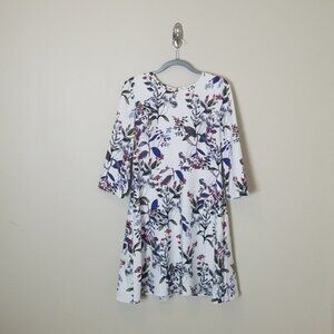 Banana Republic Factory White Floral Casual Dress Size 10